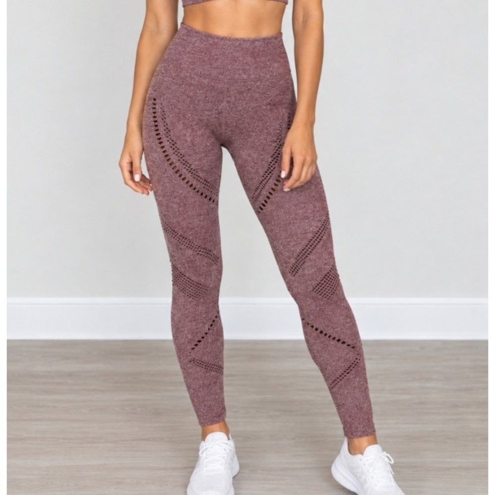 Alo Yoga Womens High Waist Seamless Laser Cut Pointelle Leggings Size M